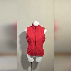 Beautiful Columbia Womens Red Zip Up Quilted Vest, Size Medium